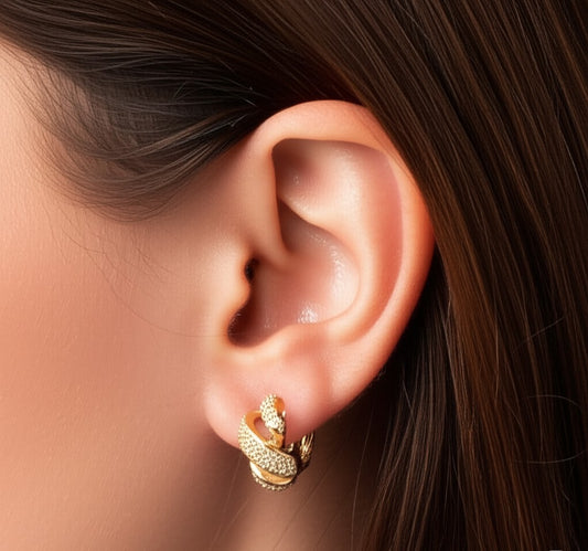 Sparkling Gold Twisted Earrings