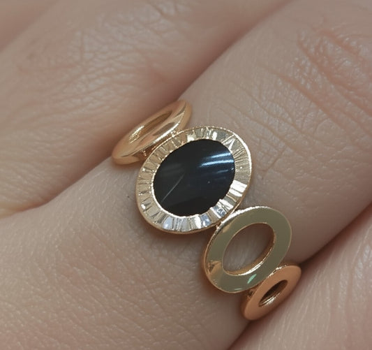Roman Numeral Black Onyx Ring