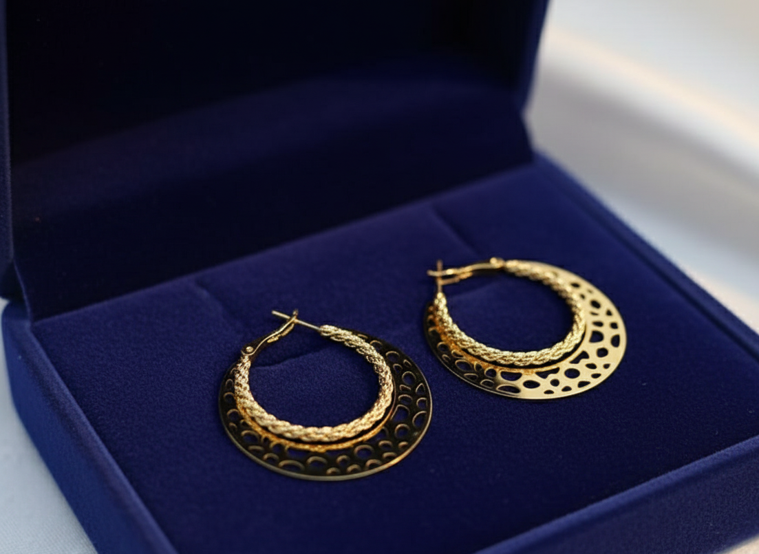 Layered Gold Hoop Earrings