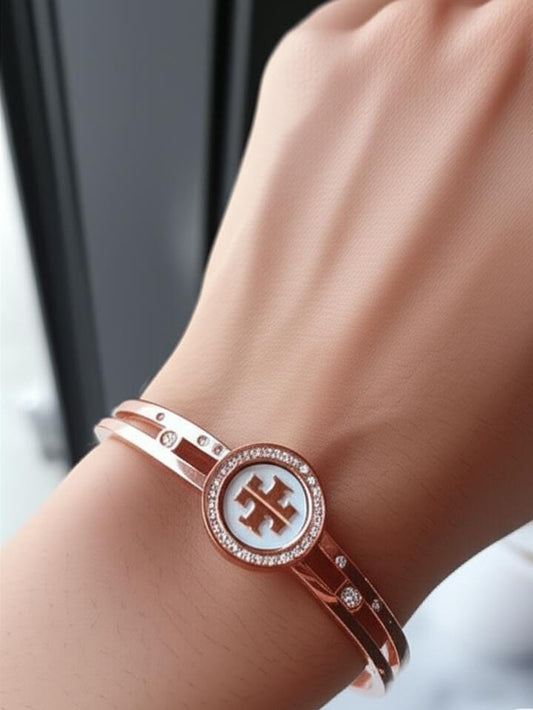Rose Gold Logo Bangle