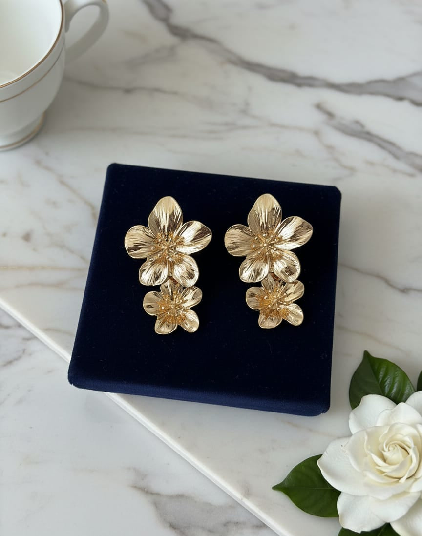 Golden Bloom Drop Earrings