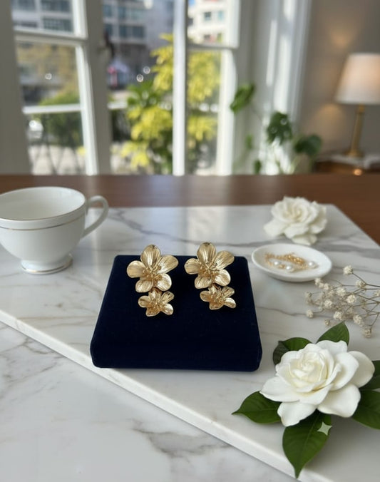 Golden Bloom Drop Earrings