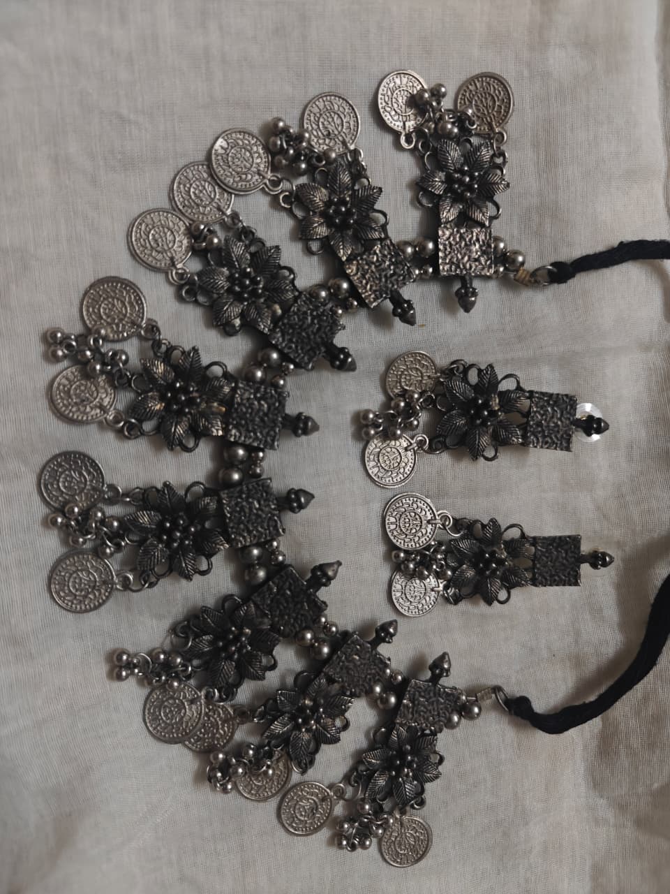 Antique Silver Coin Medallion Choker Set