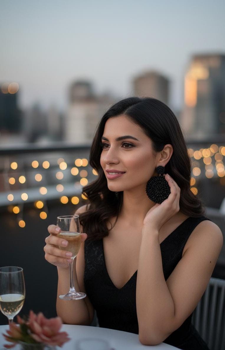 The Mandala Noir Earrings