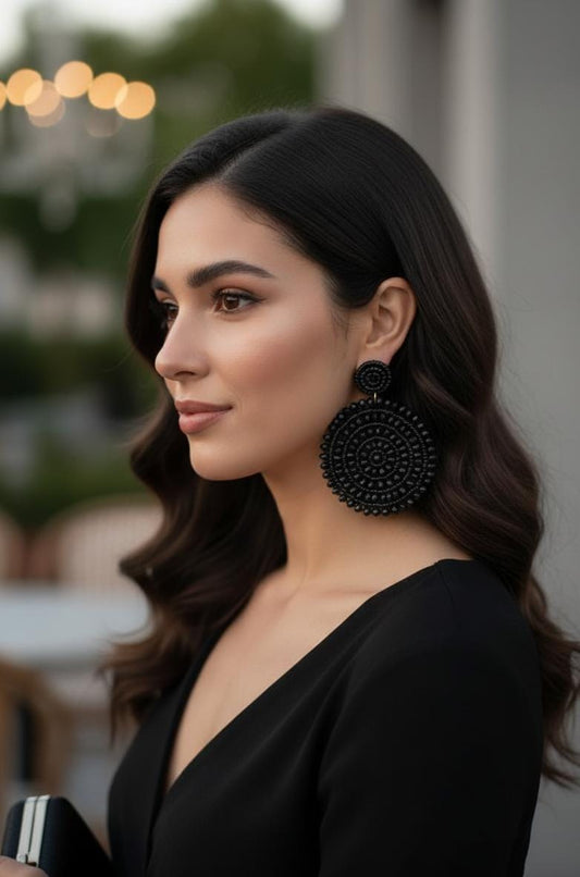The Mandala Noir Earrings