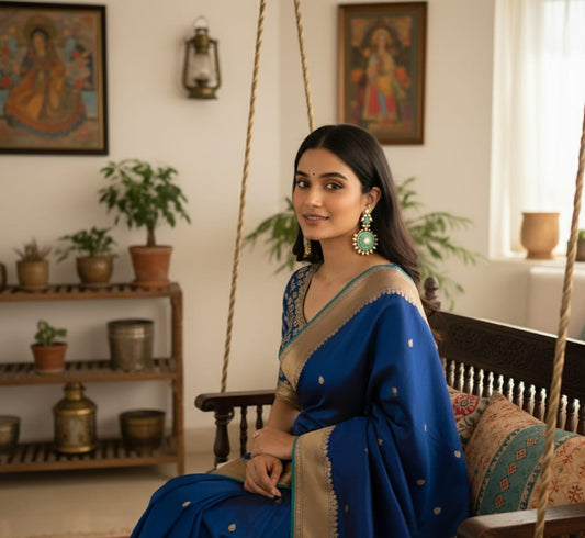 Aqua Oasis Kundan & Enamel Earrings