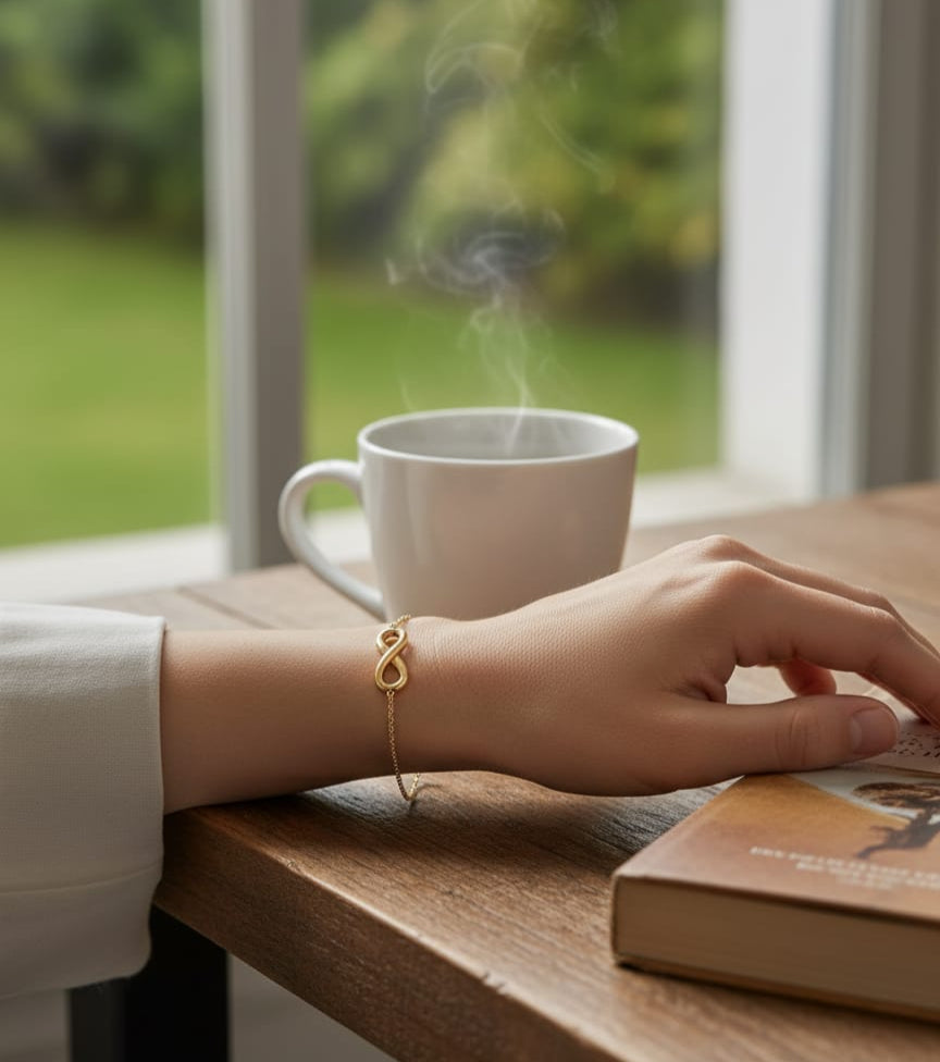 Infinity Symbol 18k Gold Plated Bracelet