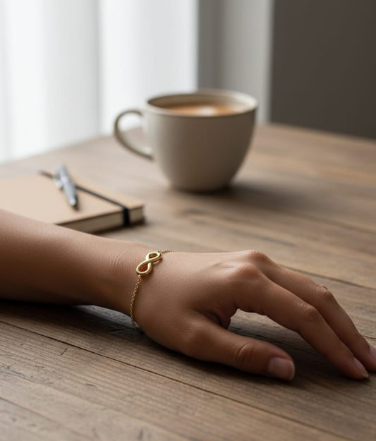 Infinity Symbol 18k Gold Plated Bracelet