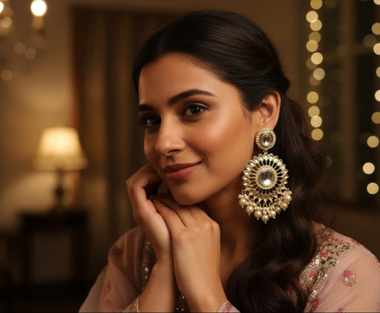 Maharani Pearl & Kundan Chandbalis