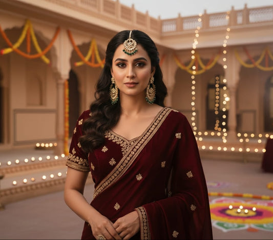 The 'Aisha' Kundan & Emerald Tassel Set