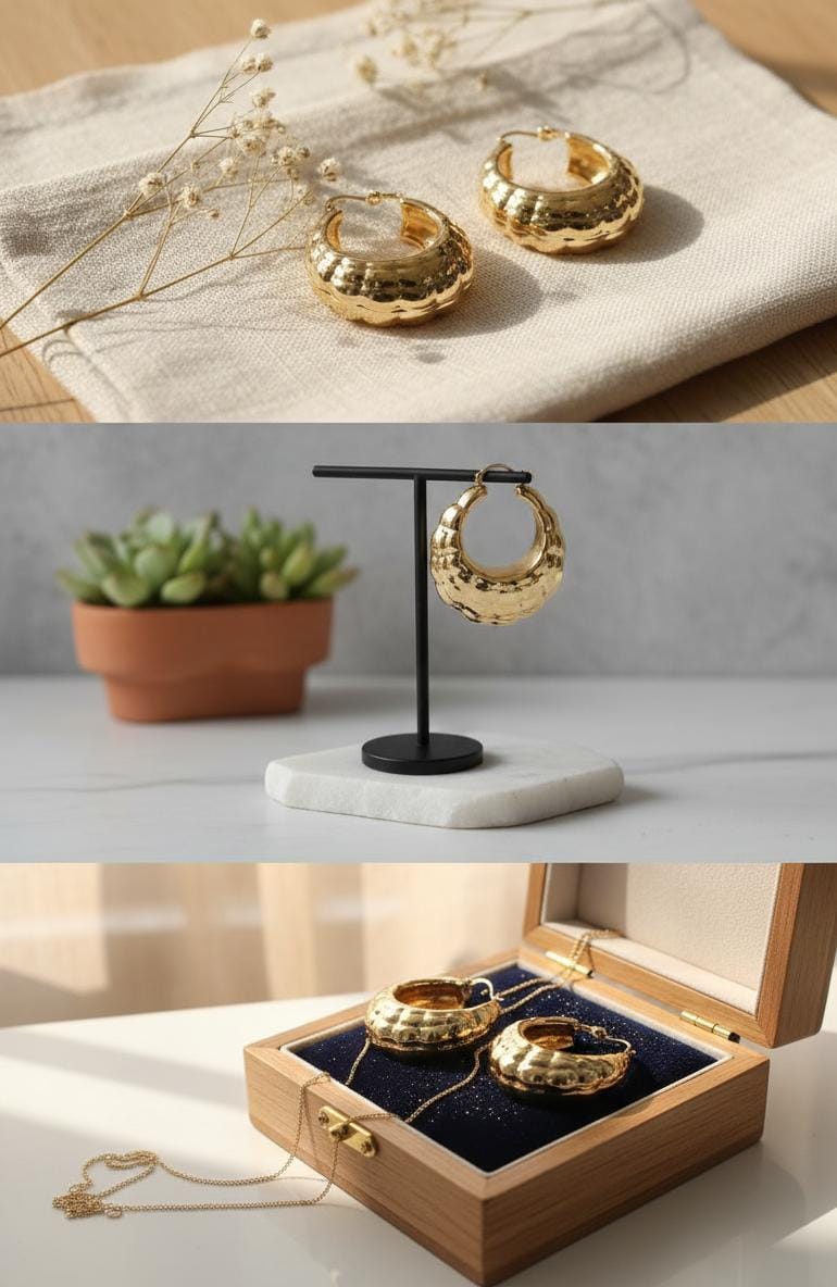 Golden Sunbeam Hoops