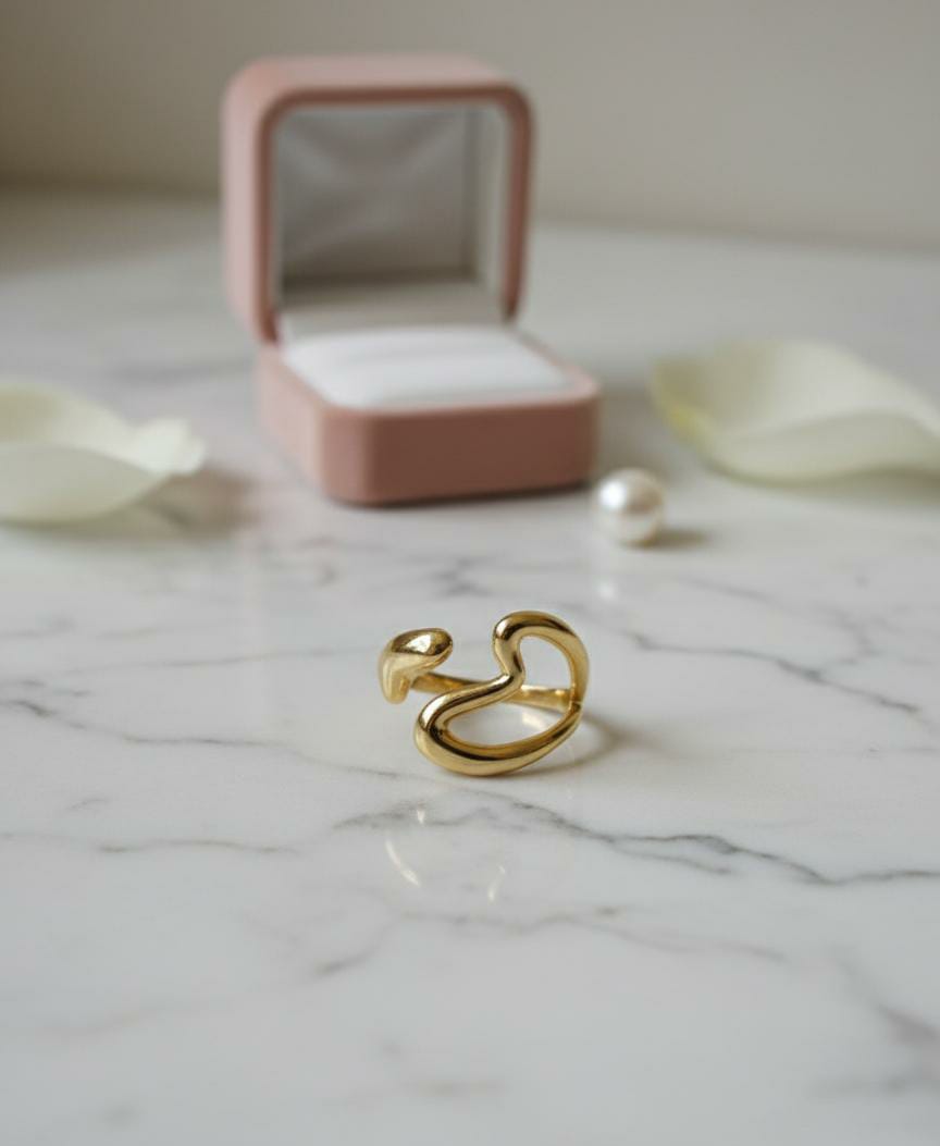 Golden Embrace Sculptural Ring