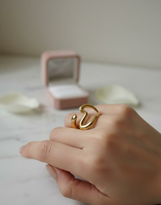 Golden Embrace Sculptural Ring