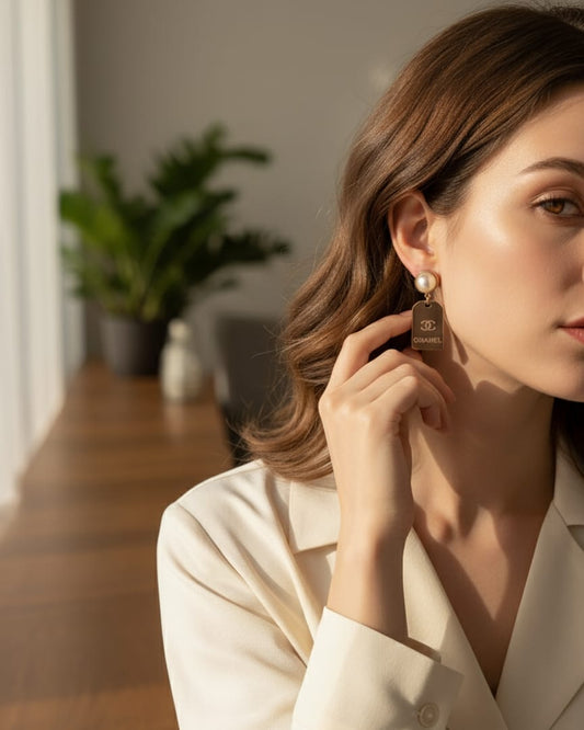 Pearl Drop Luxe Tags Earrings