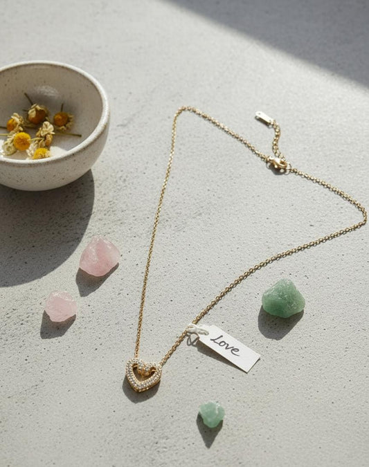Eternal Spark Heart Anti-Tarnish Gold Necklace