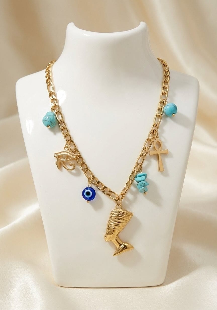 Evil Eye & Symbolic Charm Anti-Tarnish Necklace