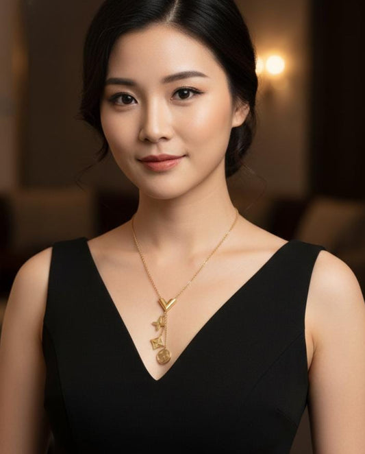 Multi Charm Gold Necklace