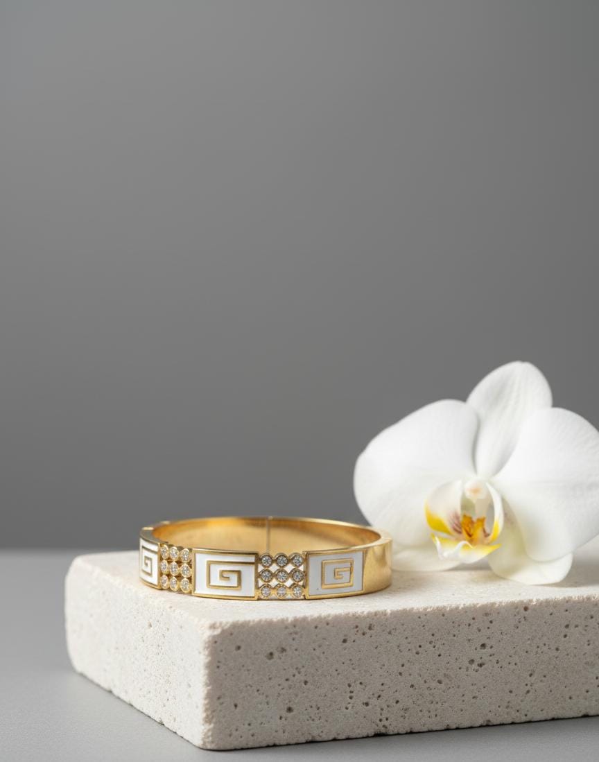 Golden Greek Key Adjustable Anti-Tarnish Bracelet