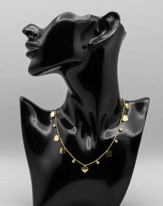 Amora Dainty Heart Charm Anti-Tarnish Gold Necklace