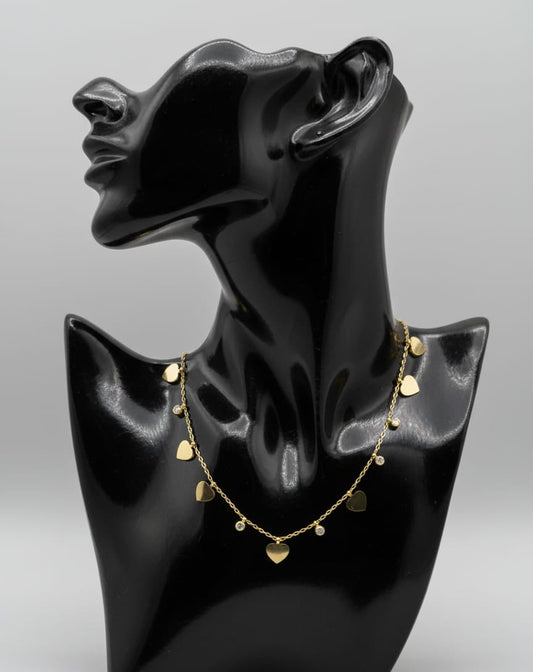 Amora Dainty Heart Charm Anti-Tarnish Gold Necklace