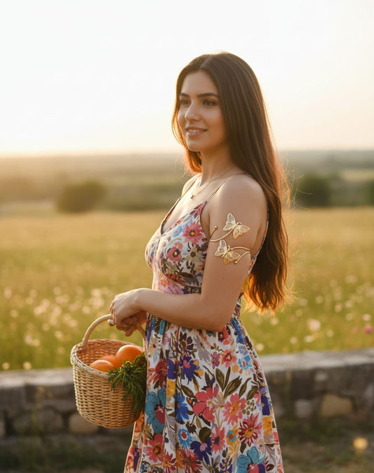Gold-Plated Butterfly Open Arm Cuff Bracelet