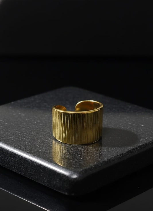 Textured Gold Adjustable Statement Ring