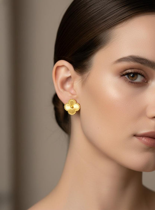 Aurelia Bloom Gold Floral Stud Earrings