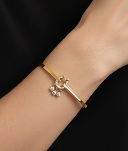 Gold Finish Circular Charm Bracelet