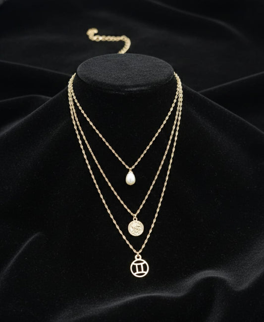 Serene Pearl Trio Necklace