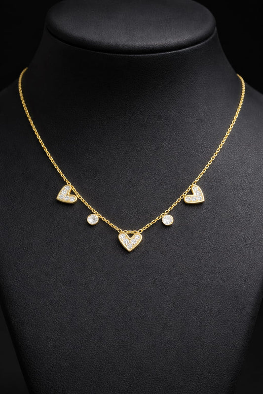 Crystal Heart Charm Anti-Tarnish Necklace