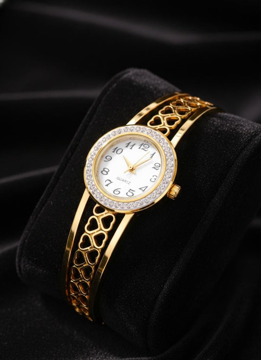 Golden Heart Anti-Tarnish Adjustable Watch Bracelet
