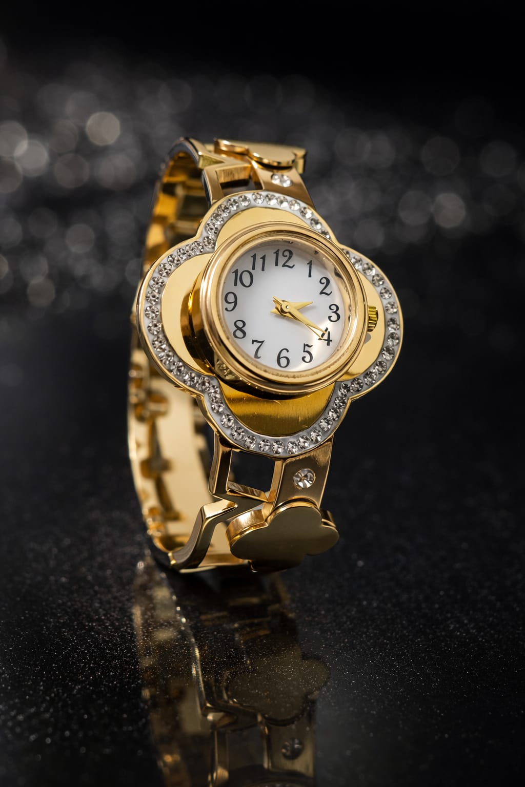Regal Bloom Gold Anti-Tarnish Openable Watch Bracelet