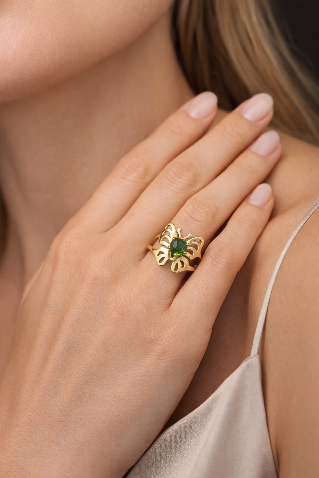 Emerald Bloom Statement Ring