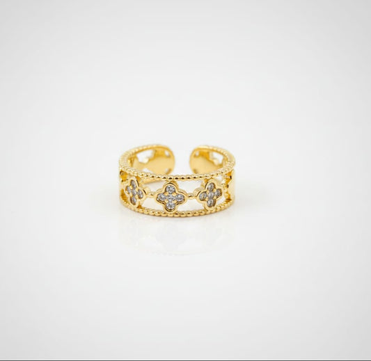 Floral Link Adjustable Ring