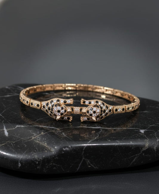 Luxury Gold-Tone Panther Cuff Bracelet