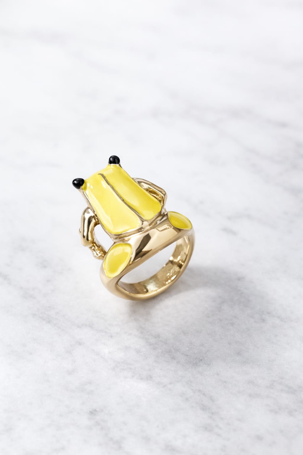 Frovelle Yellow Frog Ring – Anti-Tarnish Gold Statement Ring for Women