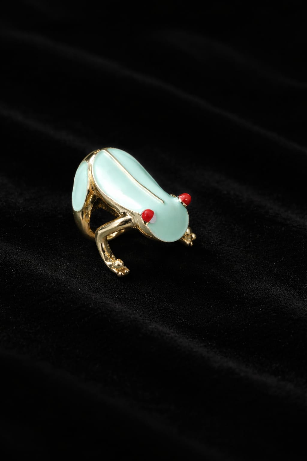 Mintelle Frog Statement Ring – Anti-Tarnish Gold Enamel Ring for Women