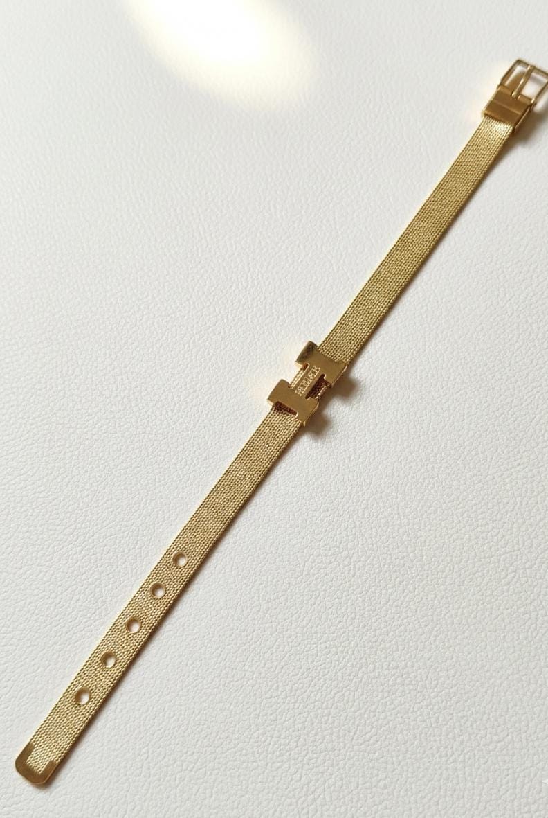 Luxury Gold Mesh Watch Style Bracelet – Anti Tarnish Adjustable Stainless Steel Bracelet for Women