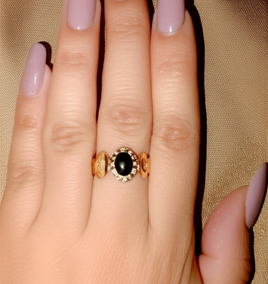 Roman Numeral Black Onyx Ring