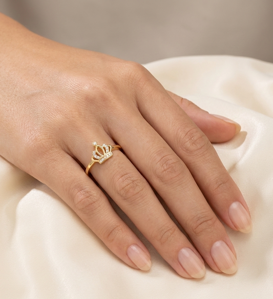Crown Adjustable Gold Ring