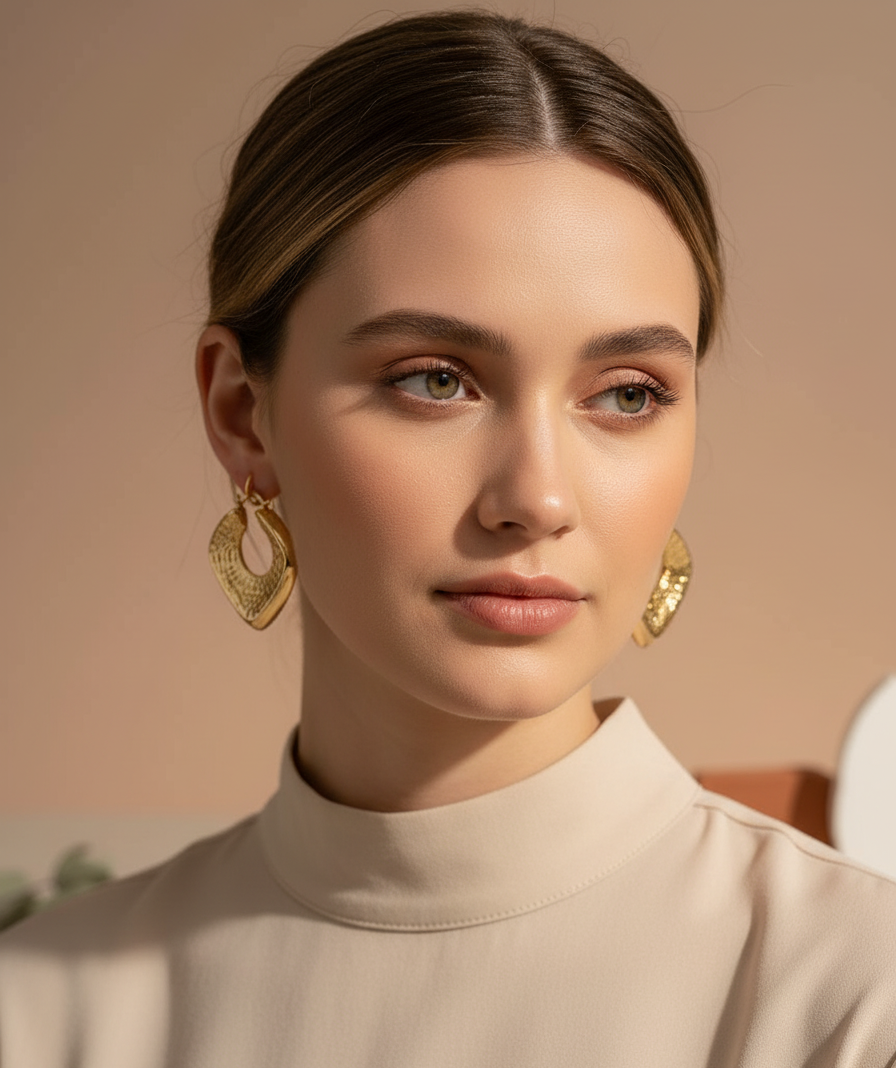 The Cushion Cut Gold Hoops