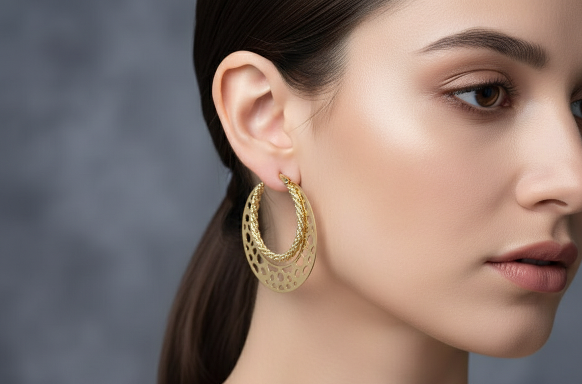 Layered Gold Hoop Earrings