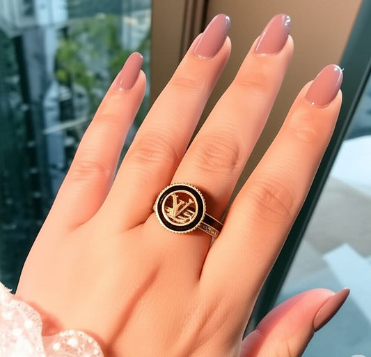 Monogram Circle Statement Ring