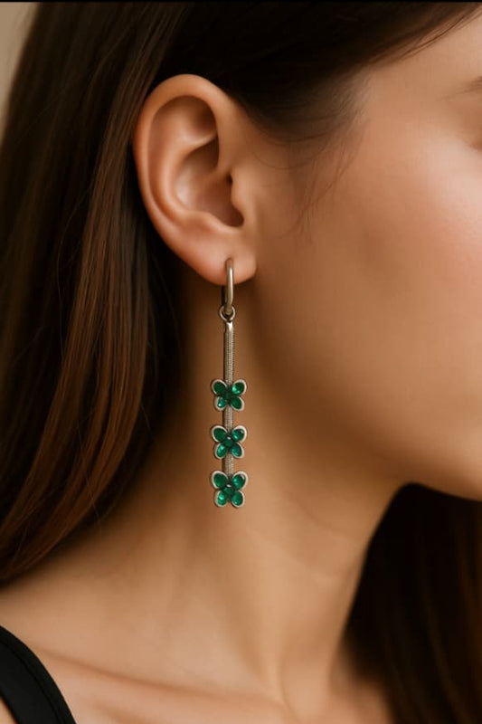 Verdant Clover Drop Earrings