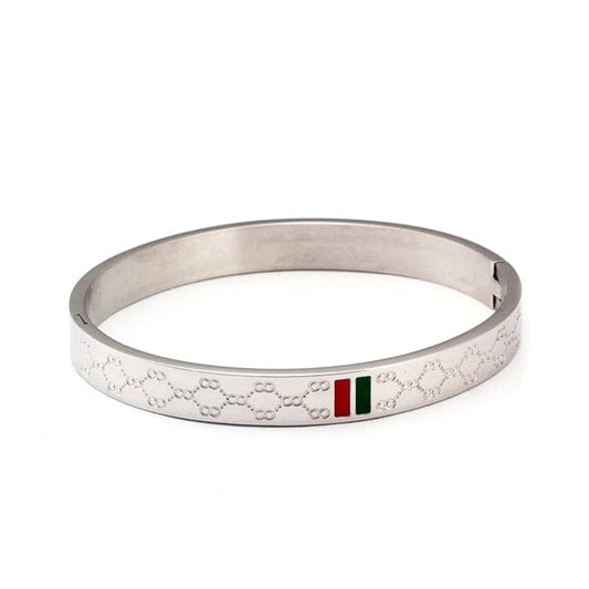 Geometric Monogram Enamel Bangle