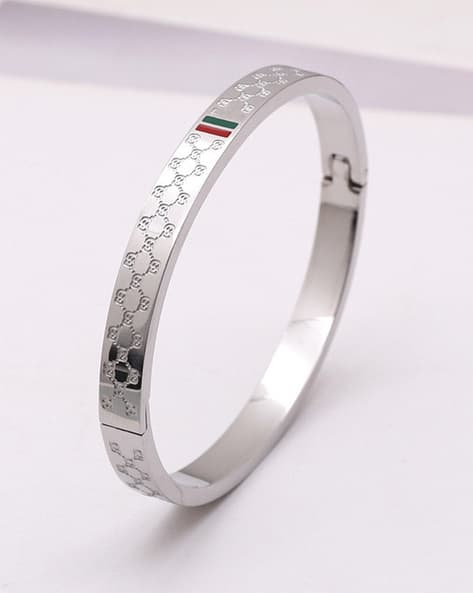 Geometric Monogram Enamel Bangle