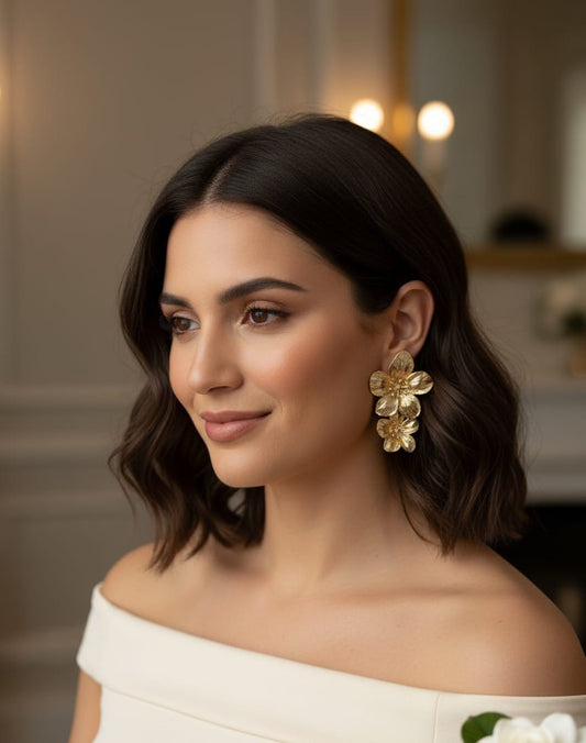 Golden Bloom Drop Earrings