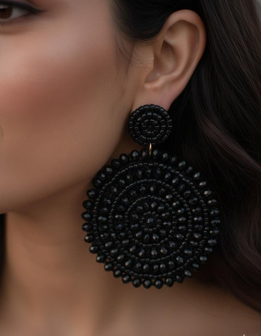 The Mandala Noir Earrings