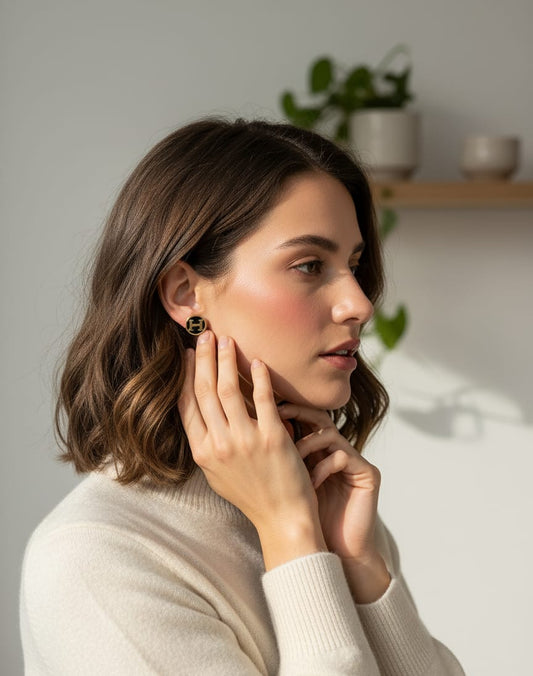 Elegant 'H' Initial Stud Earrings