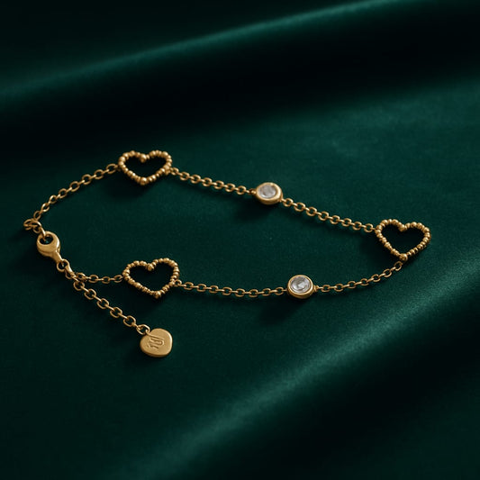 Dainty Heart Charm Bracelet